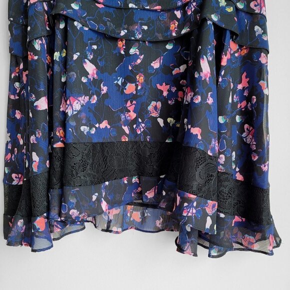 HP! NWOT Jason Wu Collective Lace Trim Floral Layered Tiered Boho Flowy Skirt - Picture 8 of 15